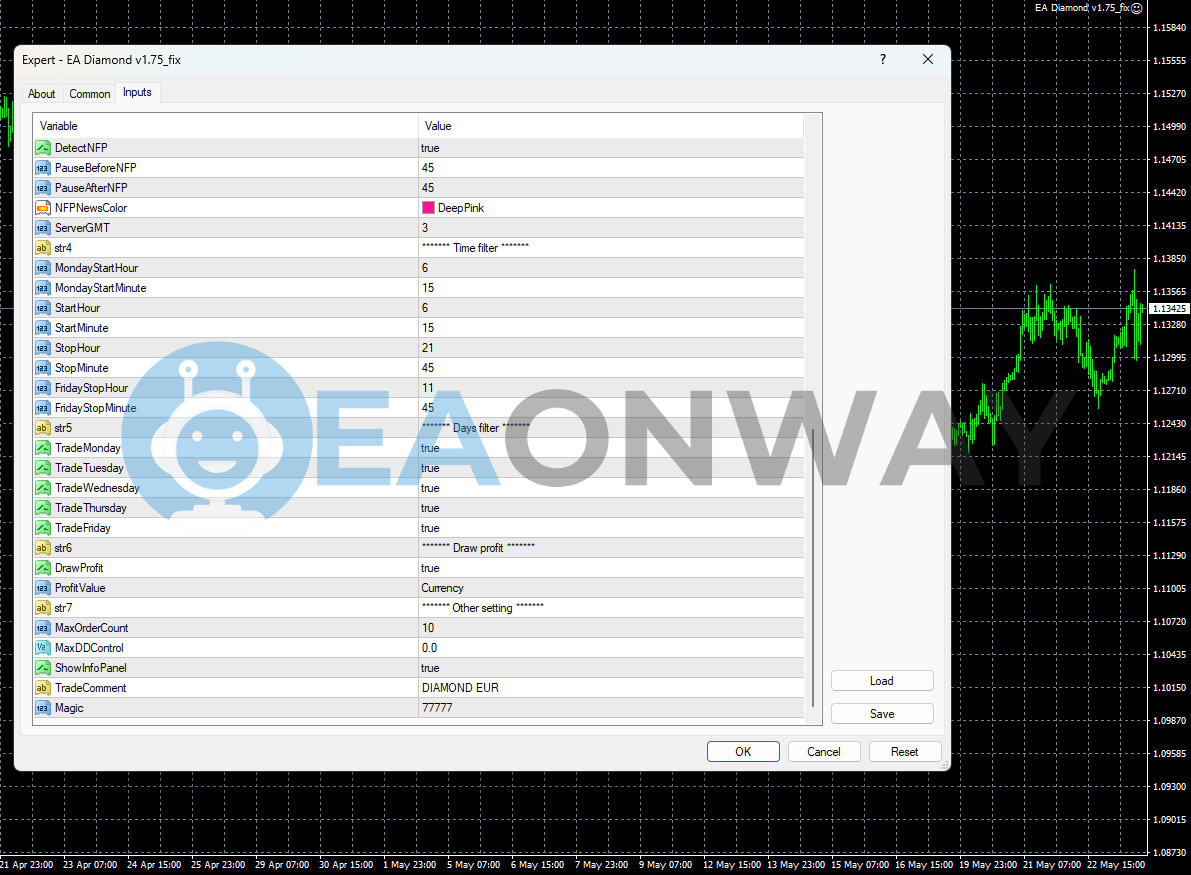 EA Diamond MT4 Inputs 2
