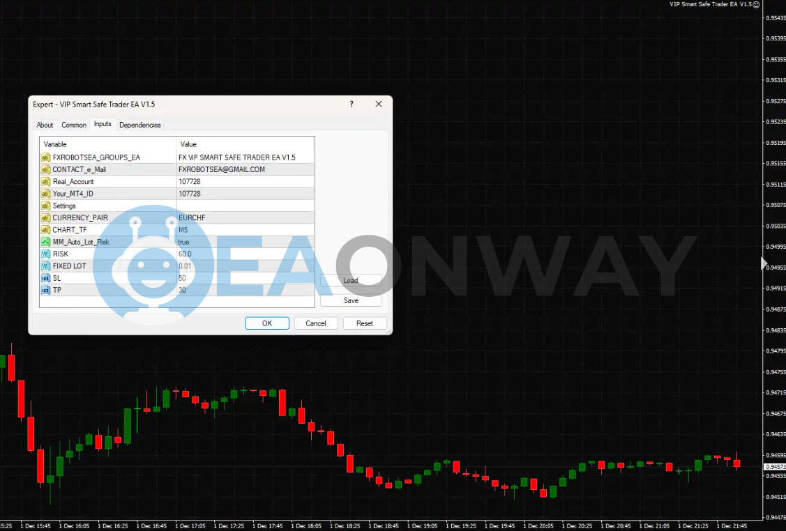 Forex ViP SMART SAFE TRADER EA MT4 Inputs