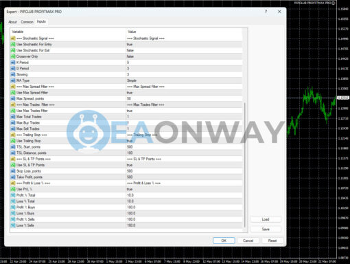 Pip Club Profit Max Pro MT4 Inputs 1