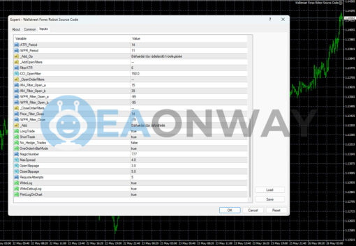 WallStreet Forex Robot EA MT4 Inputs 2